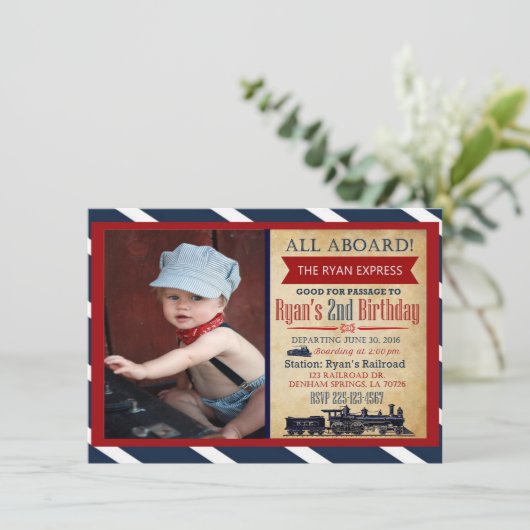 treinuitnodiging kaart (Staand voorkant)