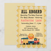 Treinuitnodiging voor Baby shower Kaart (Voorkant / Achterkant)