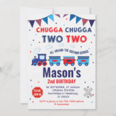 Treinuitnodiging, voor een jongen, 2e verjaardag kaart (Voorkant)