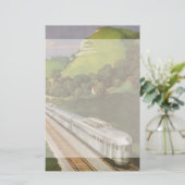  treinvakantie, locomotief in het land briefpapier (Staand voorkant)