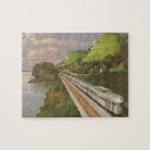 treinvakantie, locomotief in het land legpuzzel (Horizontaal)