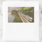  treinvakantie, locomotief in het land rechthoekige sticker (Tas)