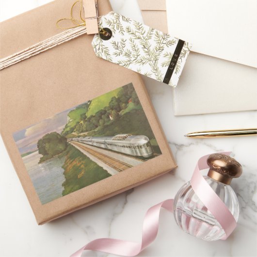 treinvakantie, locomotief in het land rechthoekige sticker (Geschenken)