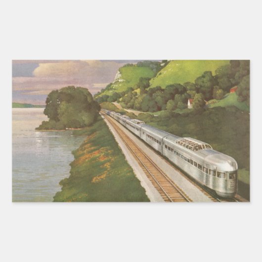  treinvakantie, locomotief in het land rechthoekige sticker (Voorkant)
