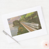 treinvakantie, locomotief in het land rechthoekige sticker (Envelop)