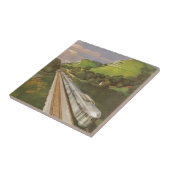  treinvakantie, locomotief in het land tegeltje (Zijkant)