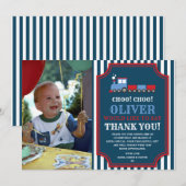 Treinverjaardag dank u kaart (Voorkant / Achterkant)