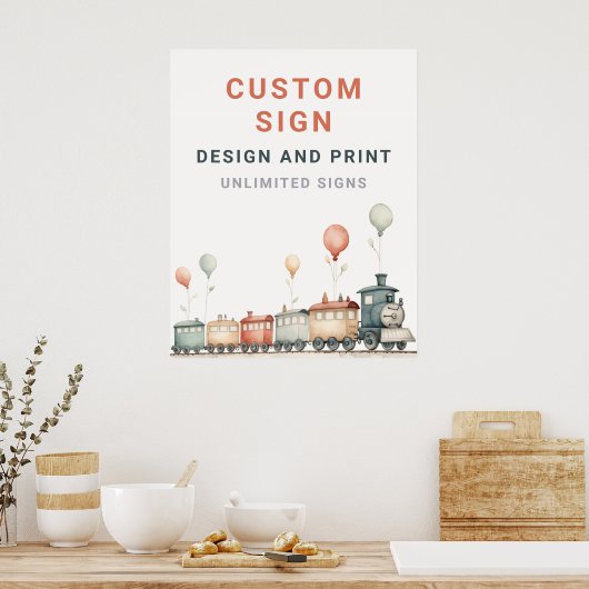  Treinverjaardag Douanebord Poster (Keuken)