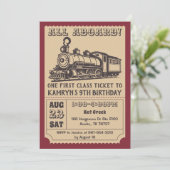 treinverjaardagsfeestje kaart (Staand voorkant)