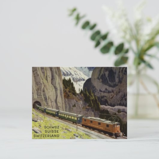  treinverkeer in Zwitserland Briefkaart (Staand voorkant)