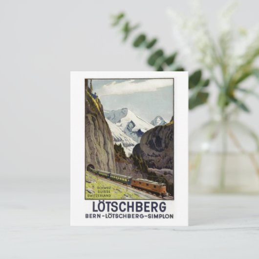 treinverkeer in Zwitserland Feestdagenkaart (Staand voorkant)