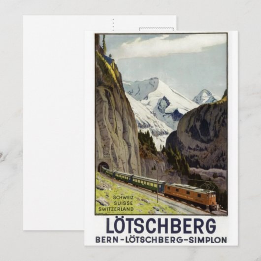 treinverkeer in Zwitserland Feestdagenkaart (Voorkant / Achterkant)