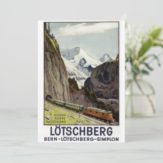  treinverkeer in Zwitserland Feestdagenkaart (Staand voorkant)