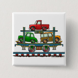 Treinwagenchauffeur Vierkante Button 5,1 Cm