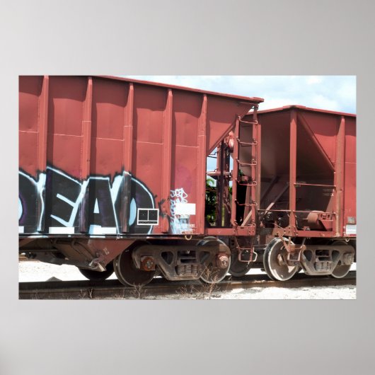 Treinwagens gekoppeld poster (Voorkant)