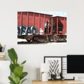 Treinwagens gekoppeld poster (Thuiskantoor)