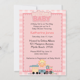 Treinwelkomstuitnodigingen voor Baby shower Kaart