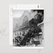 Treinwrak in Montparnasse, spoorwegramp Briefkaart (Voorkant / Achterkant)