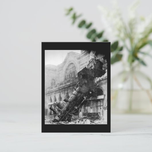 Treinwrak in Montparnasse, spoorwegramp Briefkaart (Staand voorkant)
