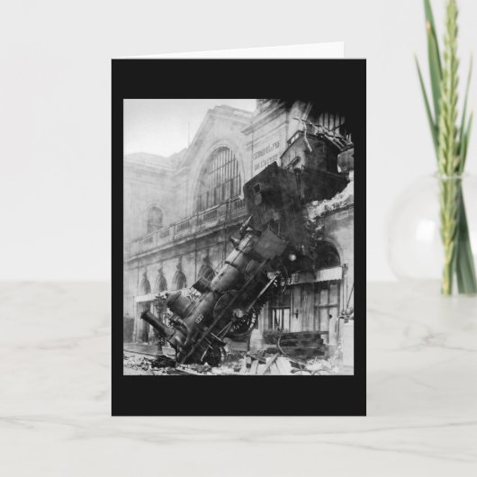 Treinwrak in Montparnasse, spoorwegramp Kaart (Voorkant)