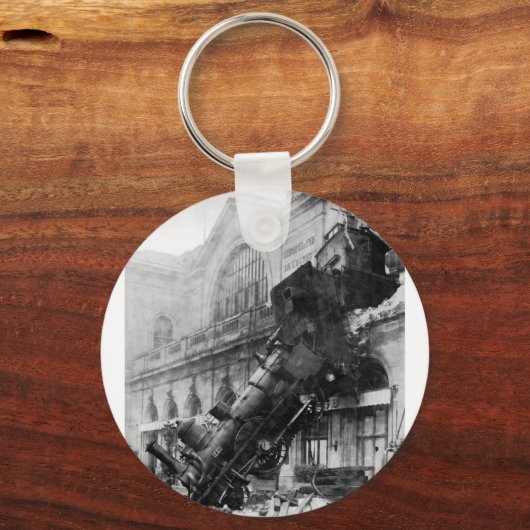 Treinwrak in Montparnasse, spoorwegramp Sleutelhanger (Voorkant)