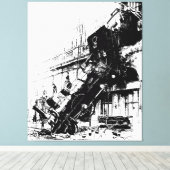 treinwrak Paris P&I Canvas Afdruk (Insitu (Houten vloer))