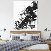 treinwrak Paris P&I Canvas Afdruk (Insitu (Slaapkamer))