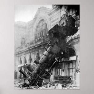 treinwrak te Montparnasse 1895 Poster