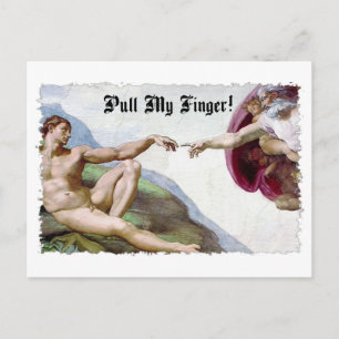 Trek Aan Mijn Vinger - Michelangelo Schepping Furz Briefkaart