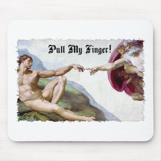 Trek Aan Mijn Vinger - Michelangelo Schepping Sche Muismat (Voorkant)