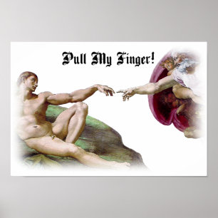 Trek Aan Mijn Vinger Scheet Humor Poster