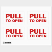 Trek aan open deurteken rechthoekige sticker (Vel)