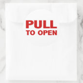 Trek aan open deurteken ronde sticker (Tas)