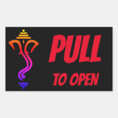 TREK AAN OPEN Ganesha DEUR Rechthoekige Sticker (Voorkant)