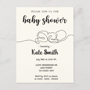 Trek Baby minimalistisch Baby shower Briefkaart