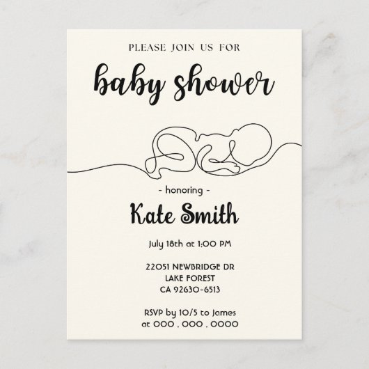 Trek Baby minimalistisch Baby shower Briefkaart (Voorkant)