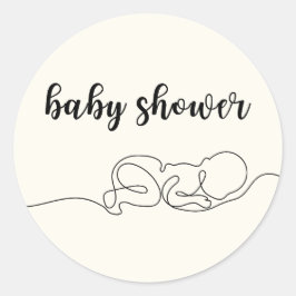 Trek Baby minimalistisch Baby shower Ronde Sticker