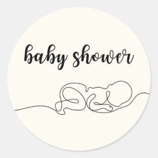 Trek Baby minimalistisch Baby shower Ronde Sticker