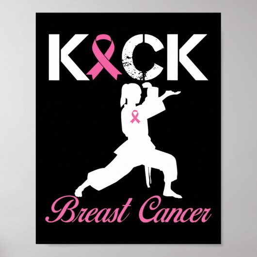 Trek Borstkanker Karate Borstkanker Bewustzijn Poster (Voorkant)