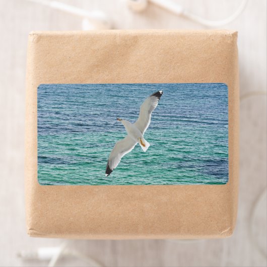 Trek boven een zee etiket (Insitu)