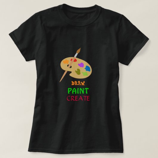 Trek de paletkunst van het Creëer slogan van de sc T-shirt (Design voorkant)