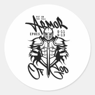 Trek de volledige wapenrusting van God aan Christe Ronde Sticker