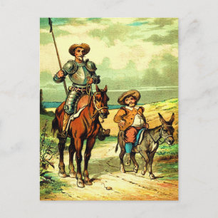 Trek Don Quichot en Sancho Panza aan Briefkaart