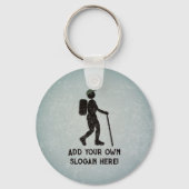 Trek en Hike Thed Walking Guy, je eigen tekst over Sleutelhanger (Voorkant)