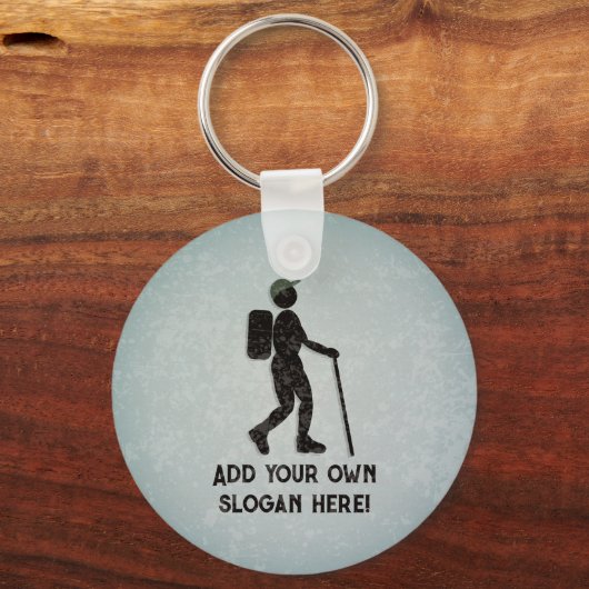 Trek en Hike Thed Walking Guy, je eigen tekst over Sleutelhanger (Voorkant)