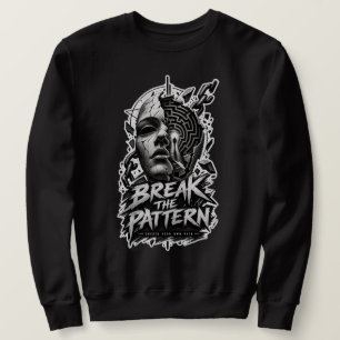 Trek het patroon monochroom grafisch sweatshirt