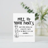Trek je broek omhoog briefkaart (Staand voorkant)