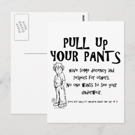 Trek je broek omhoog briefkaart (Voorkant / Achterkant)