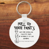 Trek je broek omhoog sleutelhanger (Voorkant)