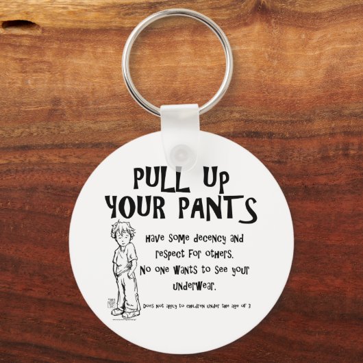 Trek je broek omhoog sleutelhanger (Voorkant)